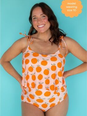Sheila May Swim Swing Bathing Suit Top in Oranges